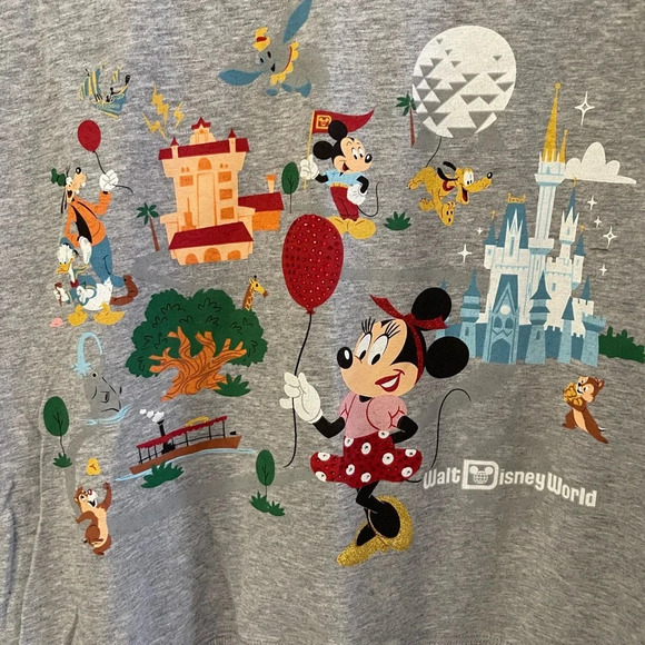 Women’s Disney Parks 2020 four park logo gray long sleeve sweatshirt XL - Picture 3 of 7